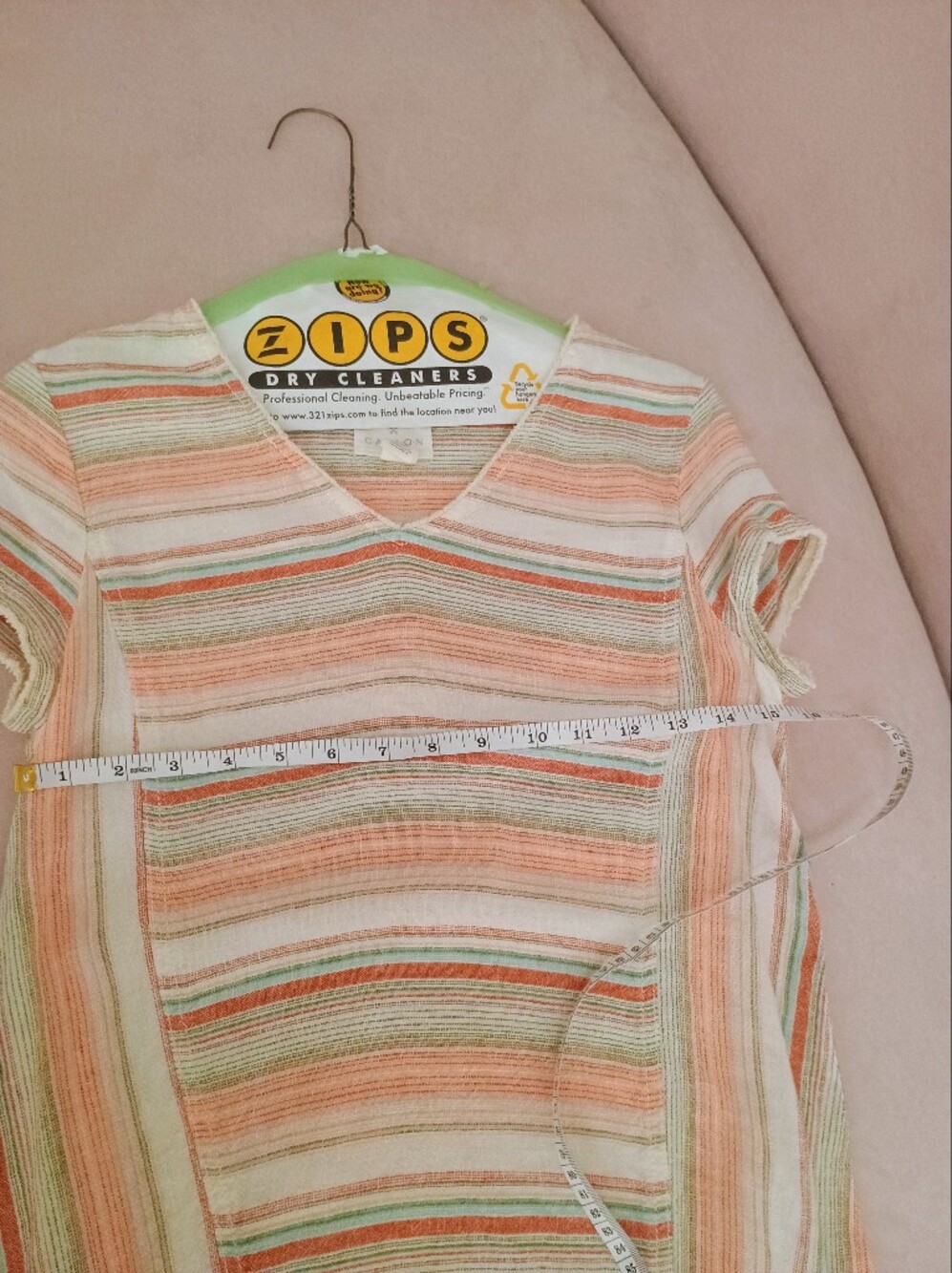 Caslon Striped Knit Top in Coral  & Cream Linen Blend! - Picture 6 of 6